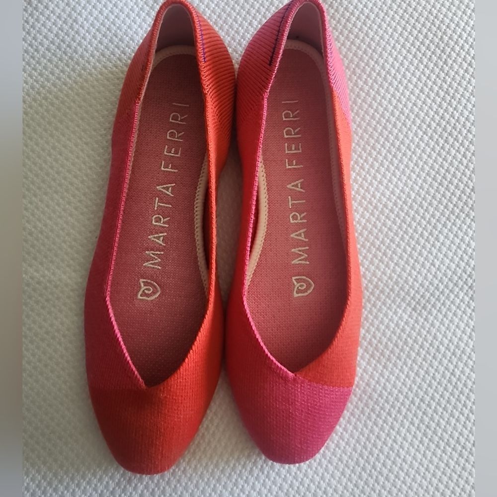 Rothy's Marta Ferri Women's Pink and Red Flats